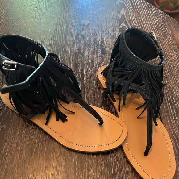 Prada Calzature Donna sandals, black. Fringe and Fun! - Picture 7 of 10
